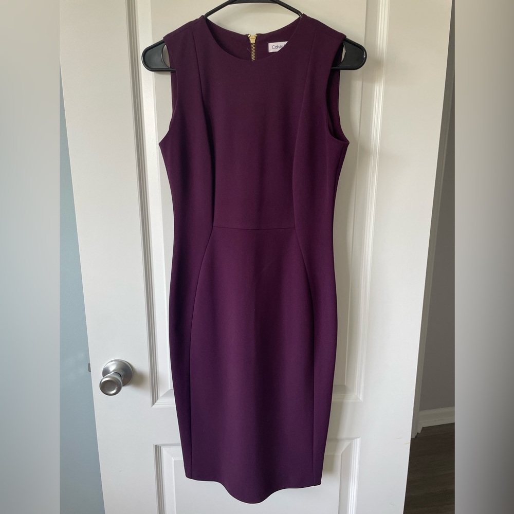 Calvin Klein purple sheath dress